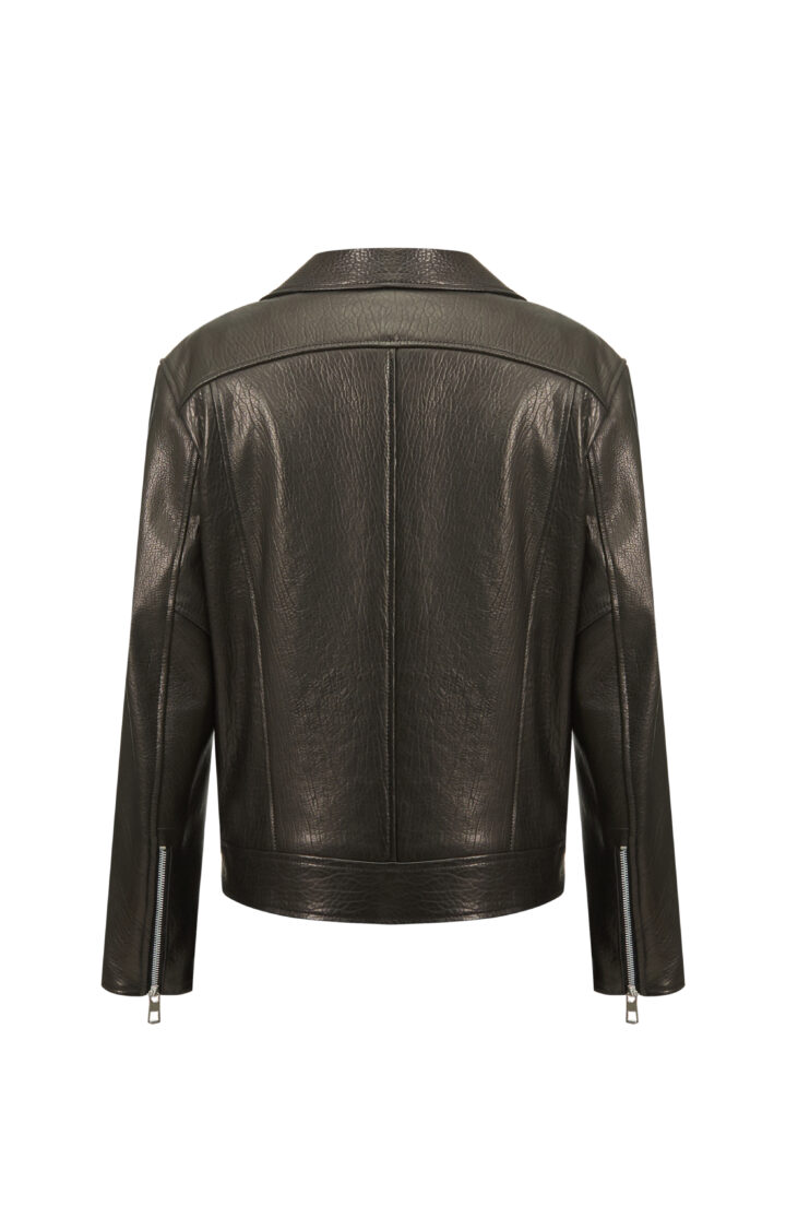 Шкіряна чоловіча куртка прямого крою