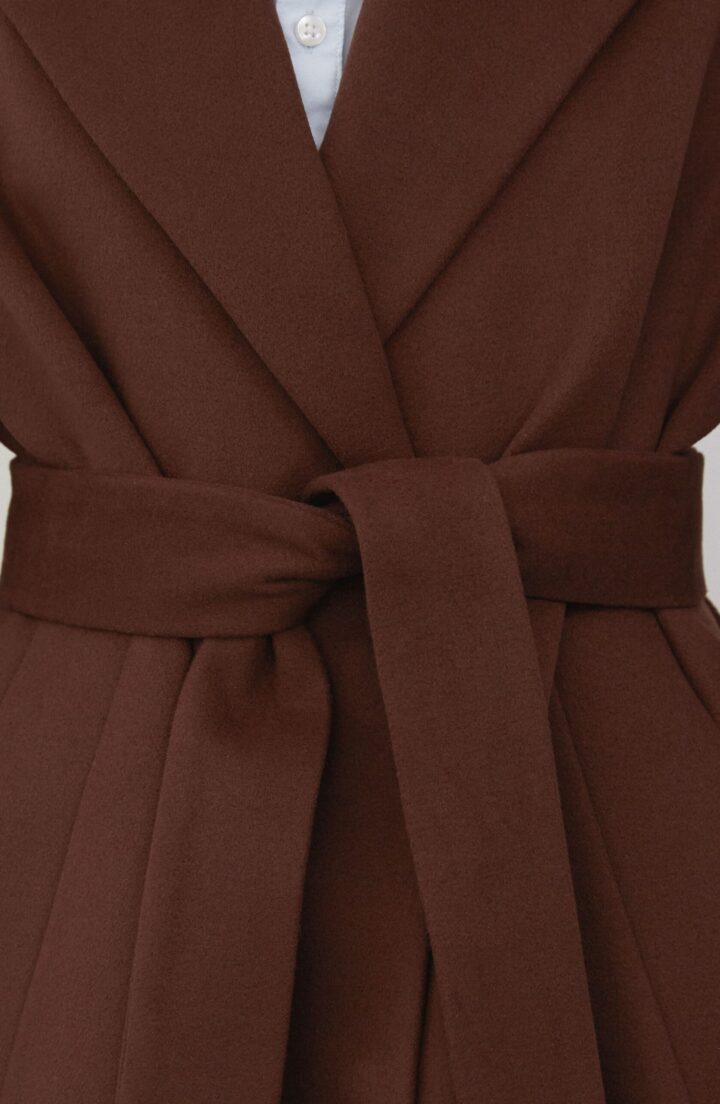 Пальто прямого крою в коричневому