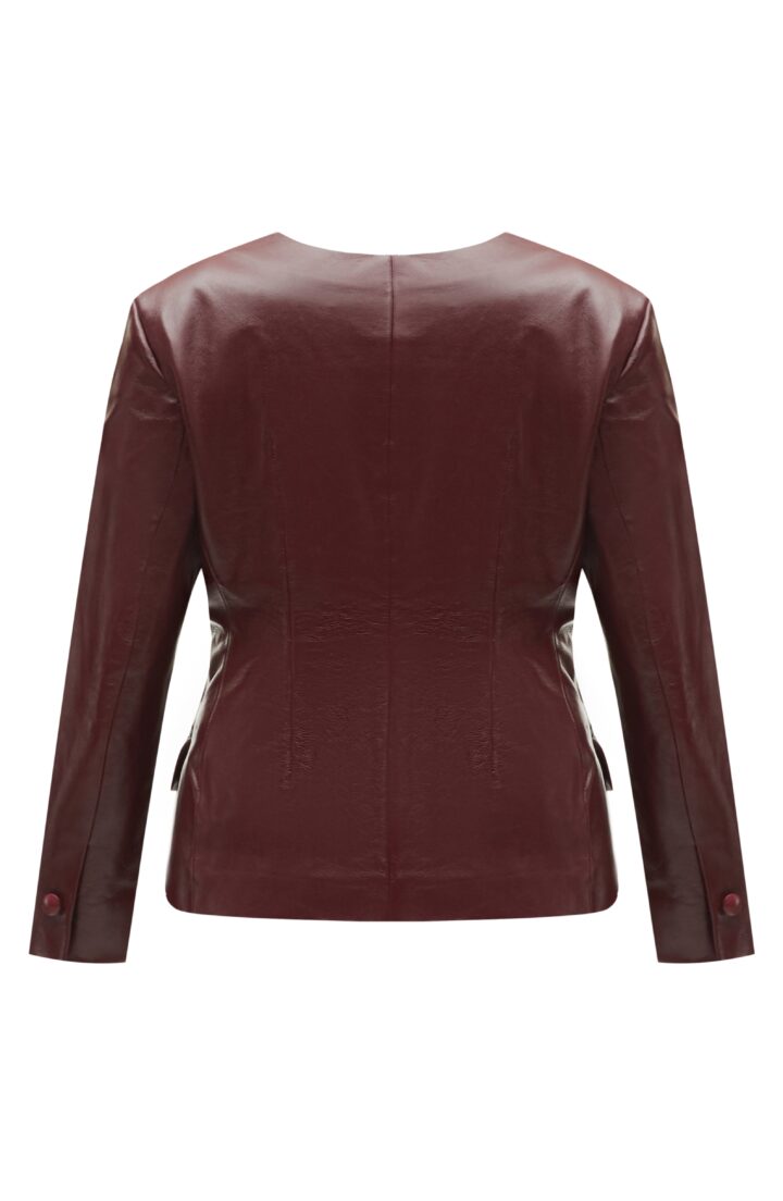 Шкіряний жакет приталеного крою