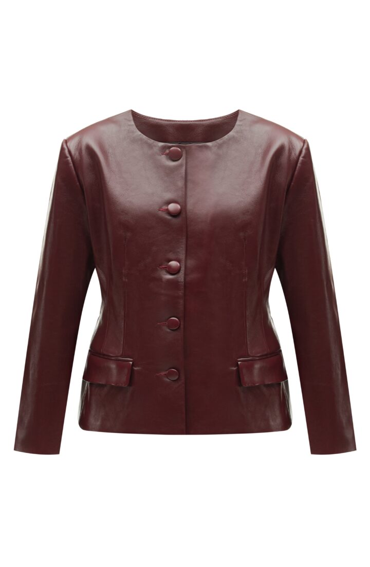 Шкіряний жакет приталеного крою