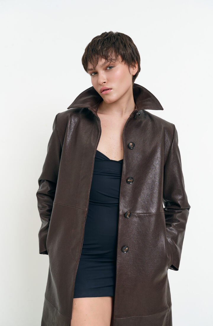 Пальто шкіряне